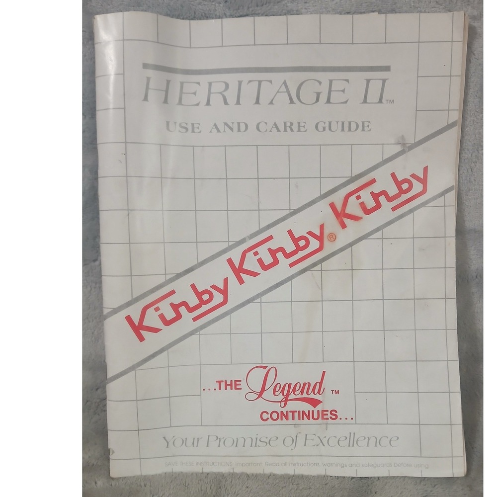 Vintage‎ Kirby Heritage II Use and Care Guide Manual 1984 Vacuum Instructions